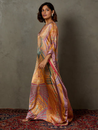 Ri.Ritu Kumar-Mauve Embroidered Petunia Kaftan-INDIASPOPUP.COM