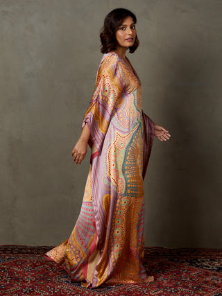 Ri.Ritu Kumar-Mauve Embroidered Petunia Kaftan-INDIASPOPUP.COM