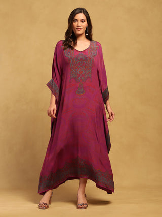 Pink Aboriginal Kaftan Dress And Camisole by Ritu Kumar available on Indiaspopup