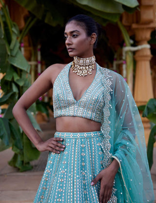 Chamee And Palak-Kamini Green Lehenga Set-INDIASPOPUP.COM