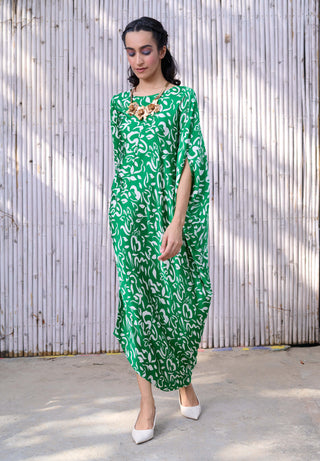 Kanelle-Green Saba Print Dress-INDIASPOPUP.COM