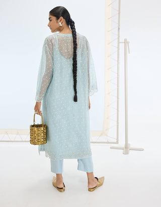 Aqua green lily kurta and pants