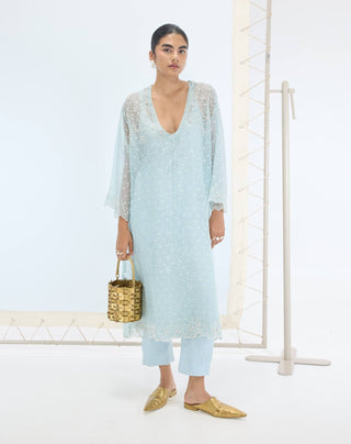 Aqua green lily kurta and pants