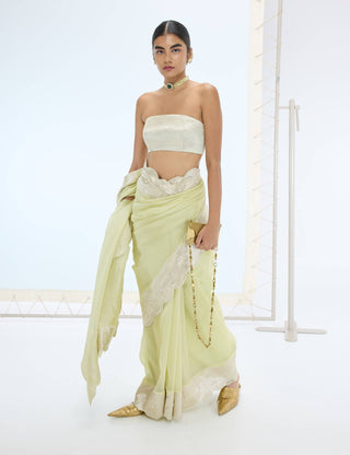 Pista jane sari and unstitched blouse