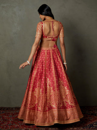 Ri.Ritu Kumar-Cranberry Pink Ashvika Lehenga Set-INDIASPOPUP.COM