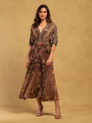 Black Arohi Maxi Dress by Ritu Kumar available on Indiaspopup