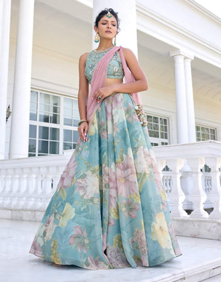 Juliette turquoise lehenga set