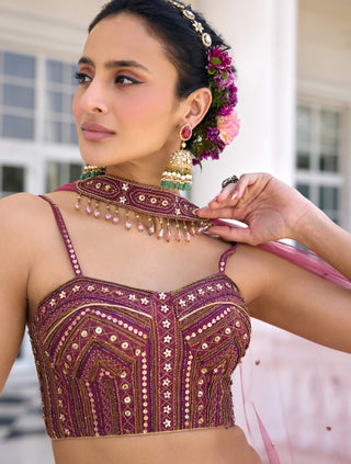 Cynthia tyrian purple lehenga set