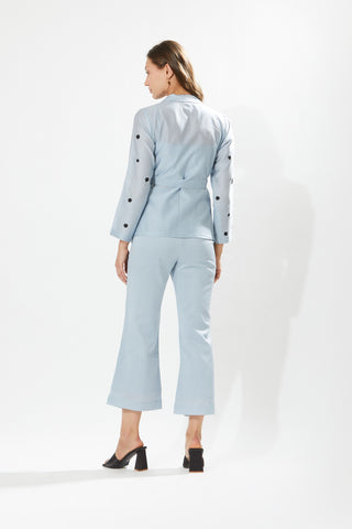 Meadow-Lilly Powder Blue Blazer And Pant Set-INDIASPOPUP.COM