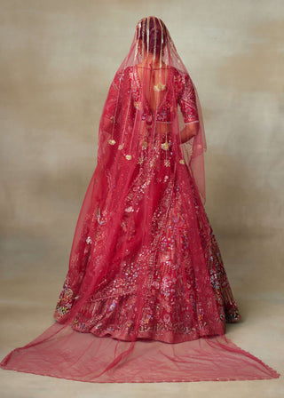 Lovebirds sindoori red lehenga set