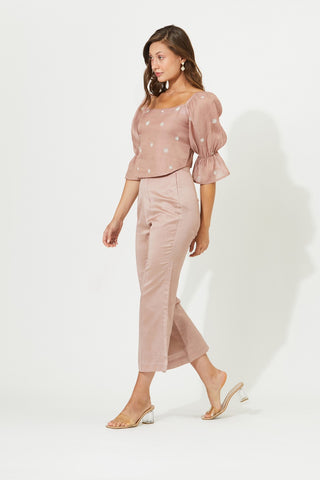 Meadow-Purple Pink Blouse And Pants-INDIASPOPUP.COM