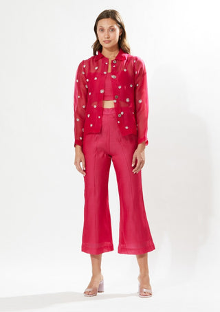 Meadow-La Vie Pink Jacket And Pant Set-INDIASPOPUP.COM