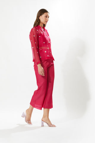 Meadow-La Vie Pink Jacket And Pant Set-INDIASPOPUP.COM