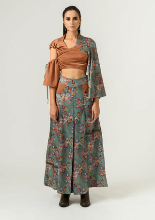 Siddhant Aggarwal-Binary Print Flared Trousers-INDIASPOPUP.COM