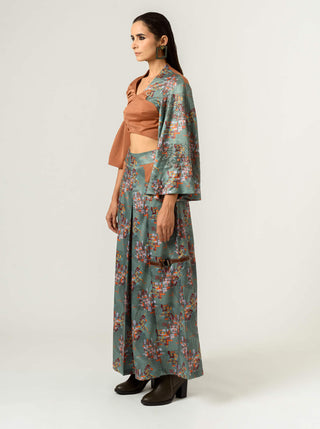 Siddhant Aggarwal-Binary Print Flared Trousers-INDIASPOPUP.COM