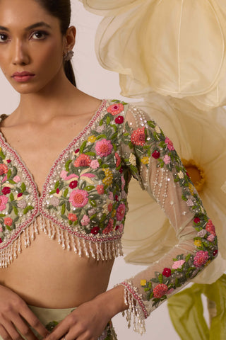 Lupin Pistachio Green Lehenga Set by Roqa available on Indiaspopup.com