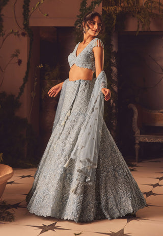 Lyra blue gray lehenga set