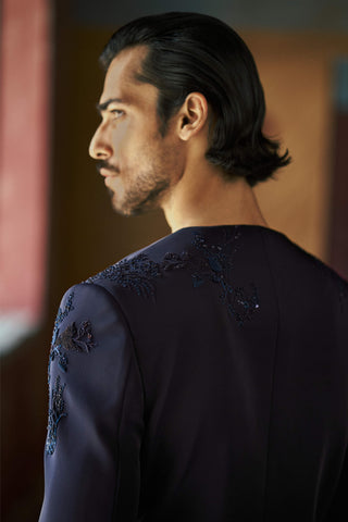 Neelvar short open jacket, shirt and pant set