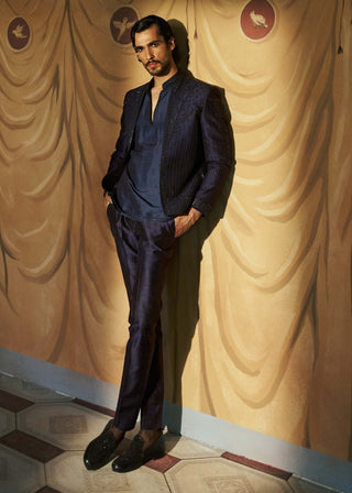 Siyahi short open jacket, shirt and pant set