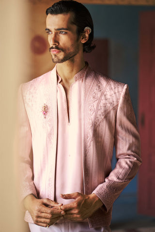 Zylin short open jacket, kurta and pant set