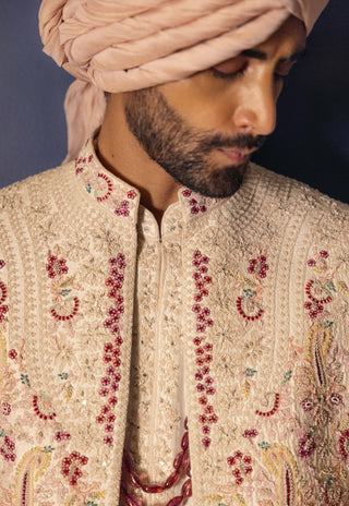 Serenelle bright white sherwani set