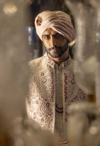 Serenelle bright white sherwani set