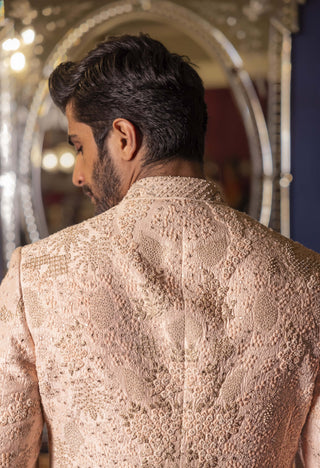 Rosair soft pink sherwani set