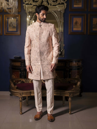 Rosair soft pink sherwani set