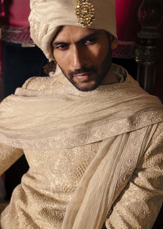 Auralis fog green sherwani set