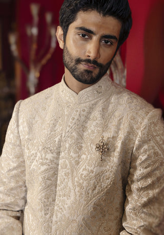 Orvain unicorn silver sherwani set