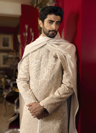 Orvain unicorn silver sherwani set
