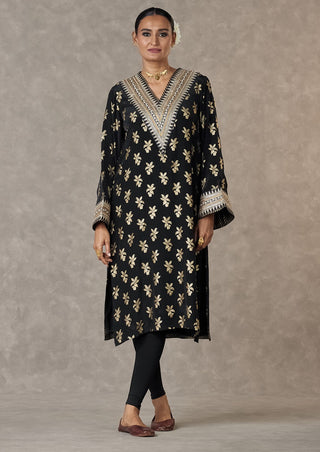 House Of Masaba-Black Cherrybloom Kurta-INDIASPOPUP.COM