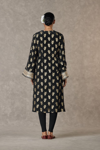 House Of Masaba-Black Cherrybloom Kurta-INDIASPOPUP.COM