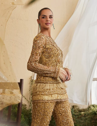 Golden poppy jacket and sharara set