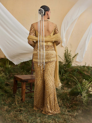 Golden poppy jacket and sharara set