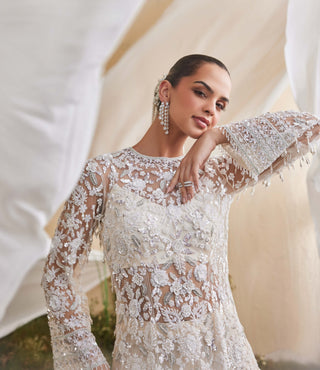 Elysian ivory kurta and palazzo set