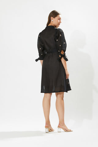 Meadow-Moonflower Black Dress-INDIASPOPUP.COM