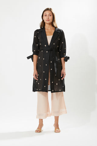 Meadow-Moonflower Black Tunic And Pant Set-INDIASPOPUP.COM