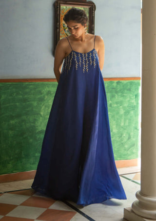 Ease-Blue Flared Jumpsuit-INDIASPOPUP.COM