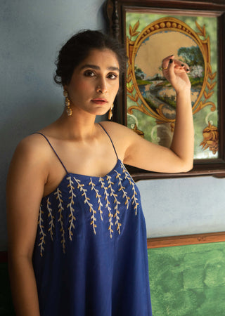 Ease-Blue Flared Jumpsuit-INDIASPOPUP.COM