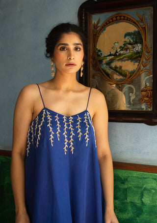 Ease-Blue Flared Jumpsuit-INDIASPOPUP.COM