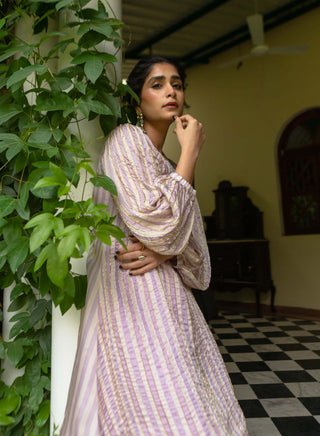 Ease-Lavender Stripes Kurti And Dhoti-INDIASPOPUP.COM