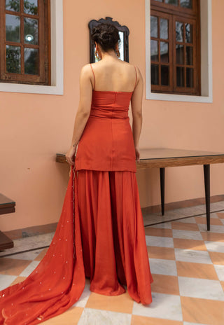 Ease-Rust Peplum Sharara Set-INDIASPOPUP.COM