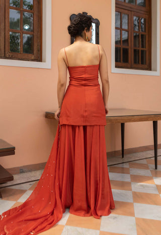 Ease-Rust Peplum Sharara Set-INDIASPOPUP.COM