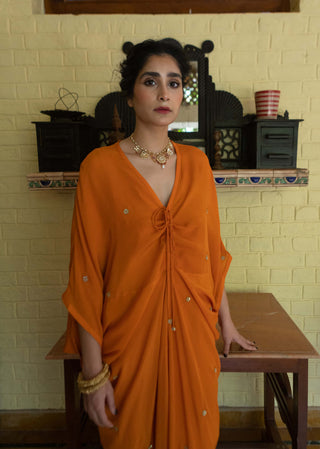 Ease-Orange Butti Kaftan-INDIASPOPUP.COM