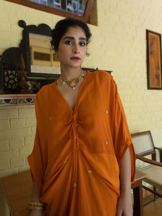 Ease-Orange Butti Kaftan-INDIASPOPUP.COM