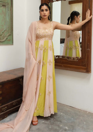Ease-Light Baby Pink Anarkali And Dupatta-INDIASPOPUP.COM
