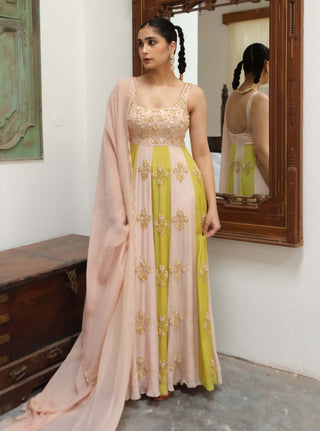 Ease-Light Baby Pink Anarkali And Dupatta-INDIASPOPUP.COM