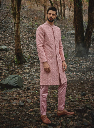 Anya peachy pink sherwani and pants