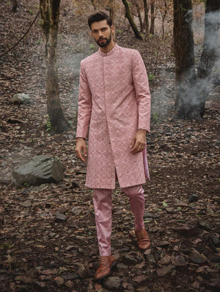 Anya peachy pink sherwani and pants